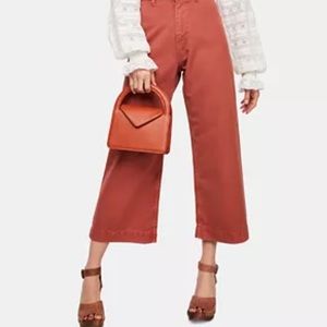 Free people red Patti Crop Cotton pants
